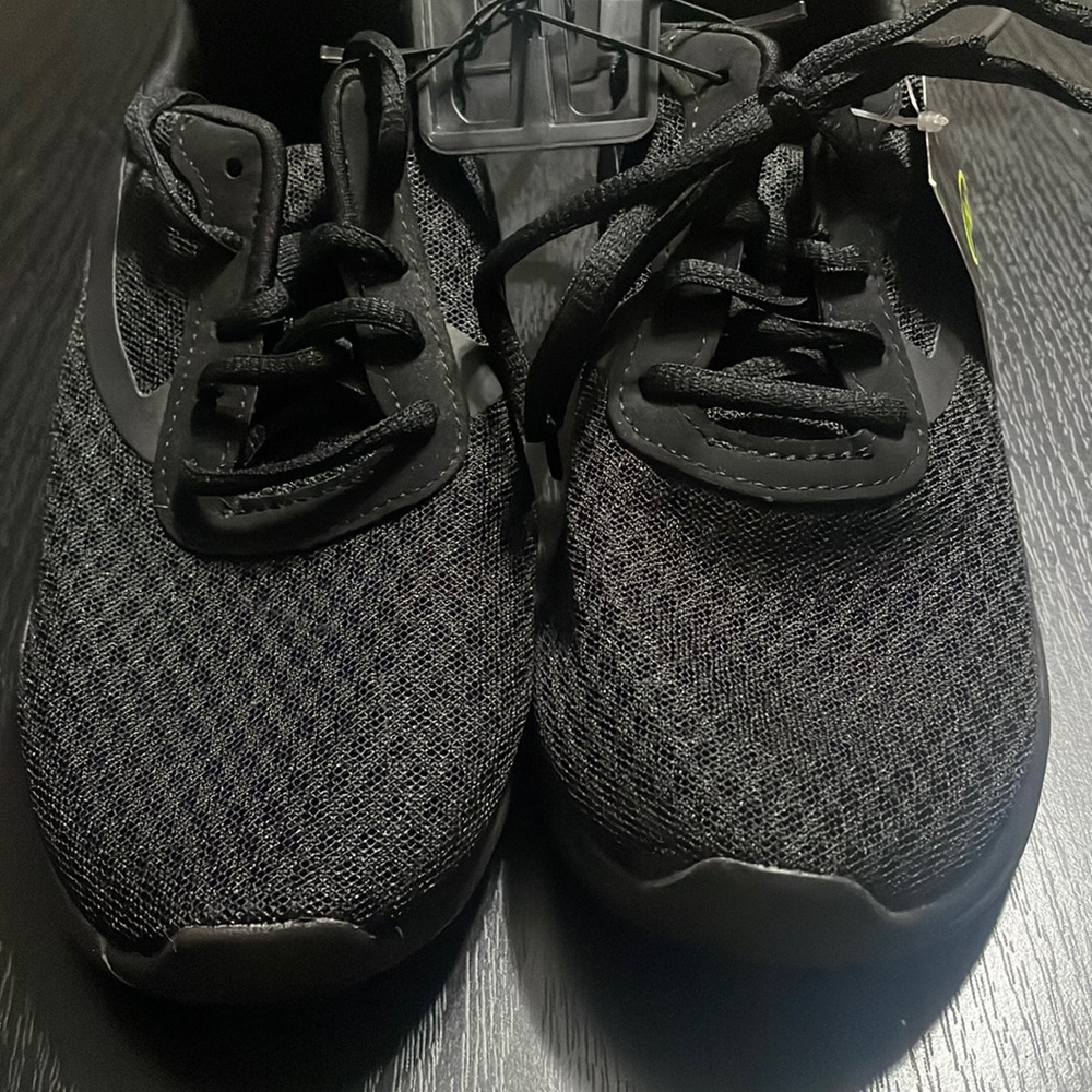 Black athletic works shoes